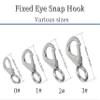 Stainless Steel 316 Spring Snap Hook  Fixed Eye Clip for Boat, Flag Pole, Keychain, Car Keys | Rustproof Snap Shackle with High-Strength Locking Mechanism | Quality Snap Clip Leash Hook view 3