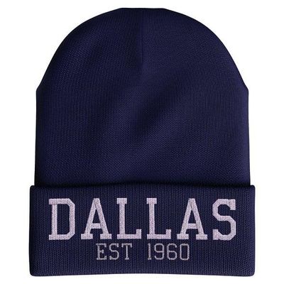 Printbox Originals Dallas Football 1960 Beanie Hat, Dallas Hat for Men & Women, Embroidered Dallas Gifts Navy Blue