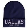 Printbox Originals Dallas Football 1960 Beanie Hat, Dallas Hat for Men & Women, Embroidered Dallas Gifts Navy Blue view 1