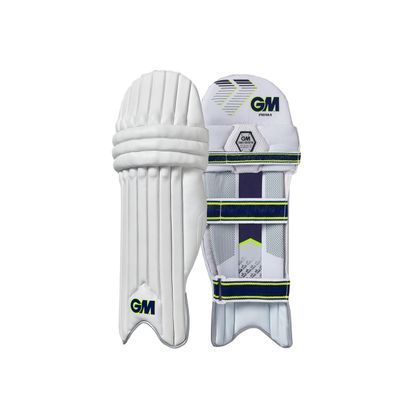 Gunn & Moore GM Cricket Batting Pads | Prima | Traditional Cotton & Cane | Youths Right Handed - 14.75" | Approx Weight 1.58 kg | White | 1 Pair