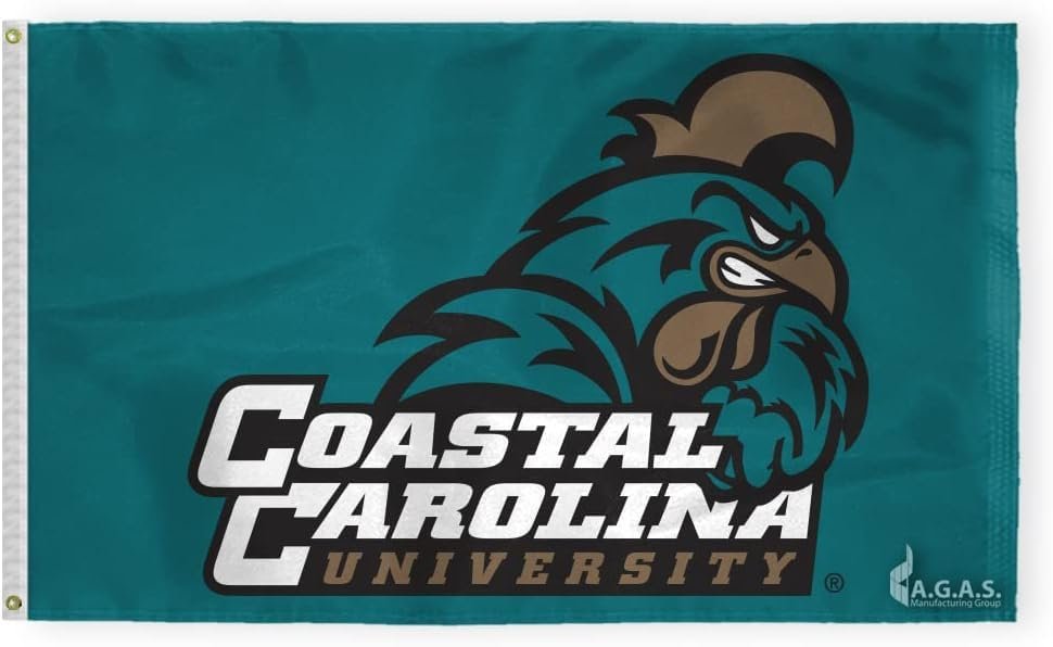 AGAS Coastal Carolina University Flag Chanticleers CCU Flags - Nylon material with Brass Grommets 3 x 5 Feet - Officially Licensed College Flags