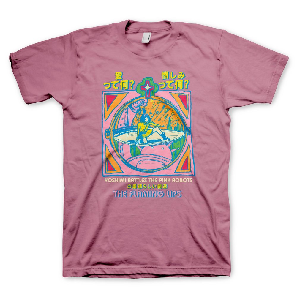 2Bhip The Flaming Lips Yoshimi Battles The Robot Adult Short Sleeve Rock Band Graphic Tees - Pink, Small