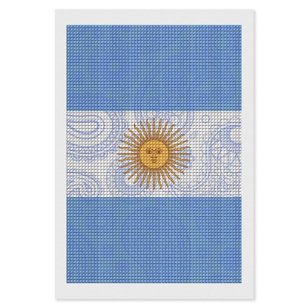 Argentina Paisley Flag Diamond Art Painting Kits Full Square Drill DIY Picture Art Crafts for Home Wall Decor 8"x12"