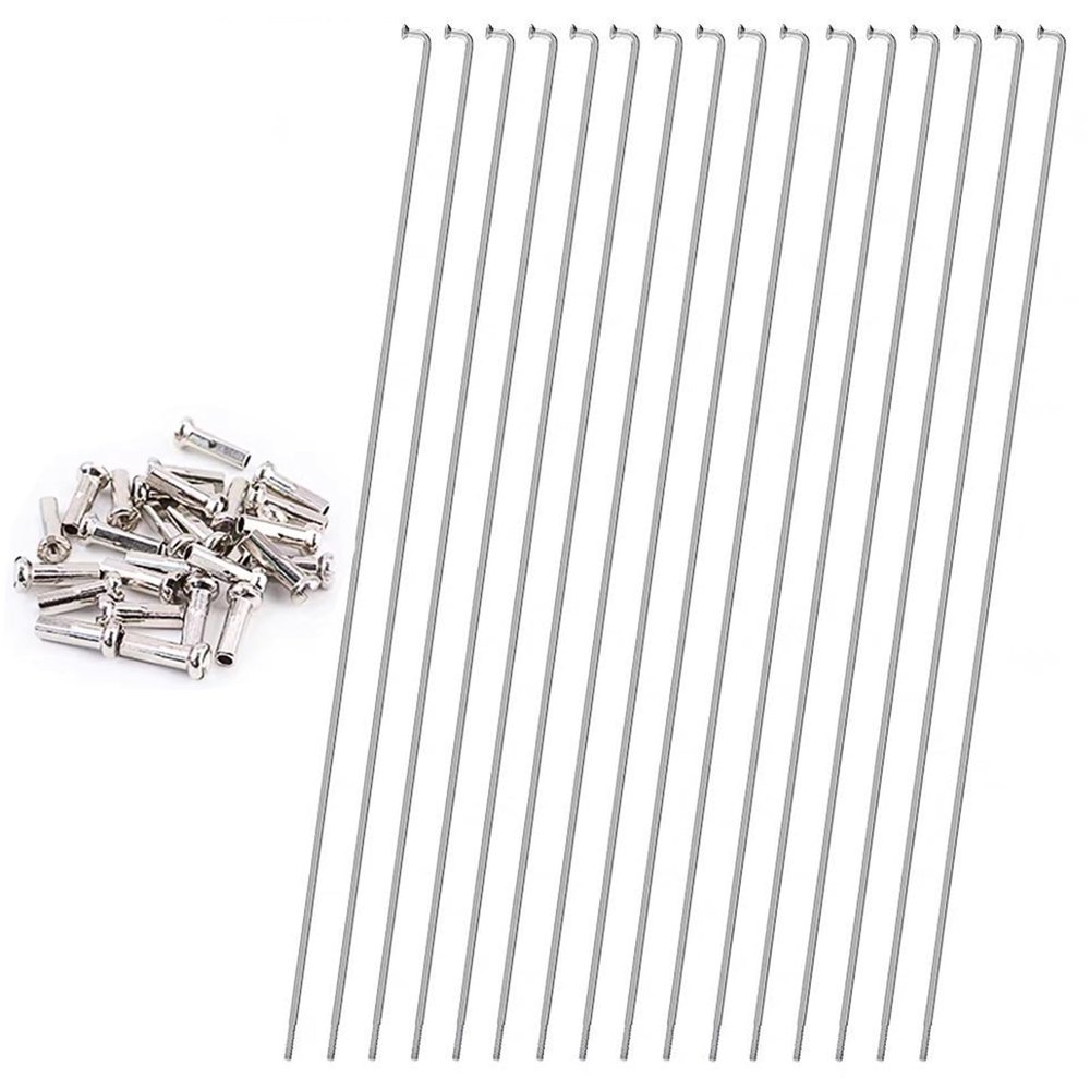 100PCS 13G Bicycle Curved Stainless Steel Spoke with Nipples, 100mm-305mm Mountain Bike/Road Bike Spoke Belt Suitable for Most Bicycles (Size : 260mm)