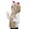 CHRISK Children's plush hat scarf and gloves all in one winter ear moving Christmas elk all in one warm scarf (Color : Light coffee, Size : One size) view 3