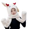 CHRISK Children's plush hat scarf and gloves all in one winter ear moving Christmas elk all in one warm scarf (Color : Light coffee, Size : One size) view 4