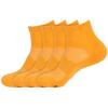 BambooMN Unisex Quarter Socks Made of Rayon from Bamboo - Orange Golden Creamsicle - 4 Pairs - Medium view 1