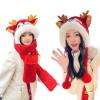 CHRISK National Fashion Lion Dragon Scarf and hat Three-piece Set Winter Warm Plush hat, Scarf and Gloves in one (Color : B-Yellow) view 2