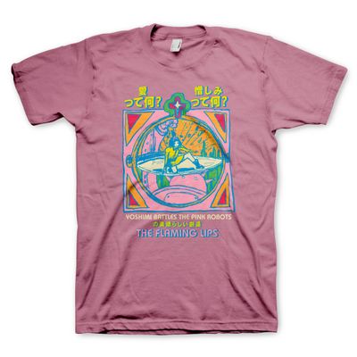2Bhip The Flaming Lips Yoshimi Battles The Pink Robot Adult Pink Short Sleeve T Shirt Rock Band Graphic Tees