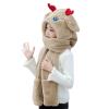 Children's Plush hat Scarf and Gloves All in one Winter Ear Moving Christmas elk All in one Warm Scarf (Color : Dark Pink, Size : One Size) view 3