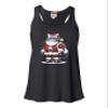 X-Large Black Women Flowy Santa Paws Funny Cat Christmas Santa Claus Gift Idea Sleeveless Tank Top T-Shirt view 1