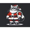 X-Large Black Women Flowy Santa Paws Funny Cat Christmas Santa Claus Gift Idea Sleeveless Tank Top T-Shirt view 3