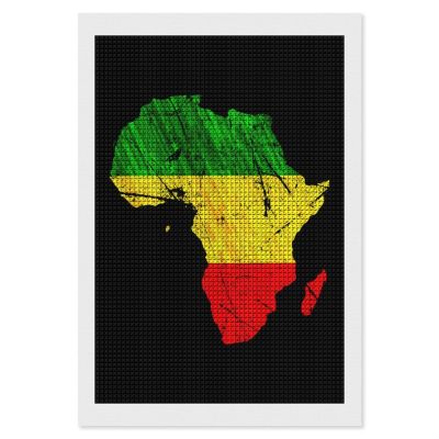 Africa Map Reggae Rasta Diamond Art Painting Kits Full Square Drill DIY Picture Art Crafts for Home Wall Decor 8"x12"