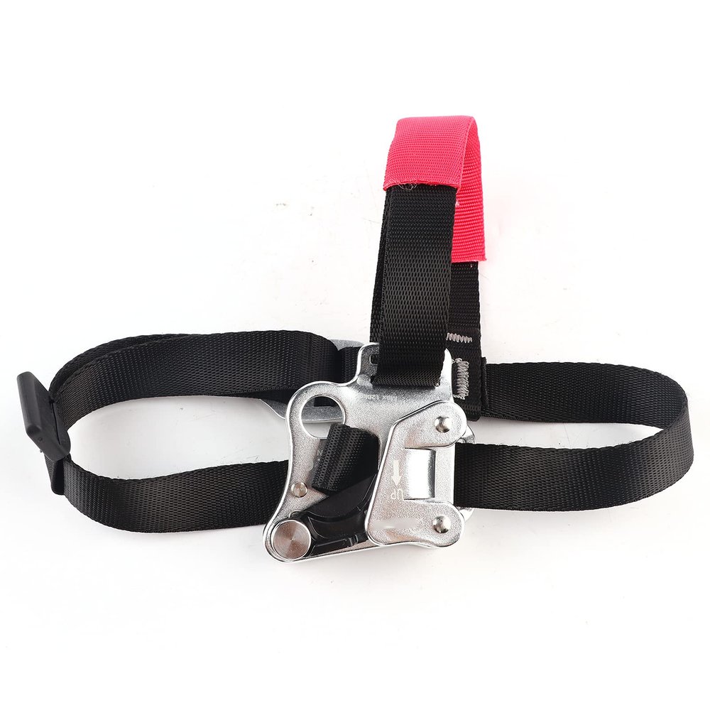 BROLEO Wide Use of Climbing Foot Riser, Aluminum Flying Foot Riser for Mountaineering, Rock Climbing for Mountaineering Hole Exploration SRT Single Rope Technique (Left foot