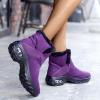 HINDOLA Winter Snow Boots for Women Faux Fur Waterproof Cold-Resistant Warm Boots Walking Hiking Booties Ladies Cozy Short Boots Outdoor view 3