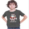 Small Heather Black Youth Santa Paws Funny Cat Christmas Santa Claus Gift Idea T-Shirt view 1