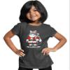 Small Heather Black Youth Santa Paws Funny Cat Christmas Santa Claus Gift Idea T-Shirt view 2