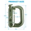 10 Pcs Multipurpose D-Ring Grimlock Locking Hanging Hook Tactical Link Snap Keychain for Molle Webbing view 2