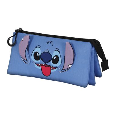 Lilo and Stitch Cool-Triple Pencil Case, Blue, 23 x 11 cm, Blue, One Size, Triple Pencil Case Cool