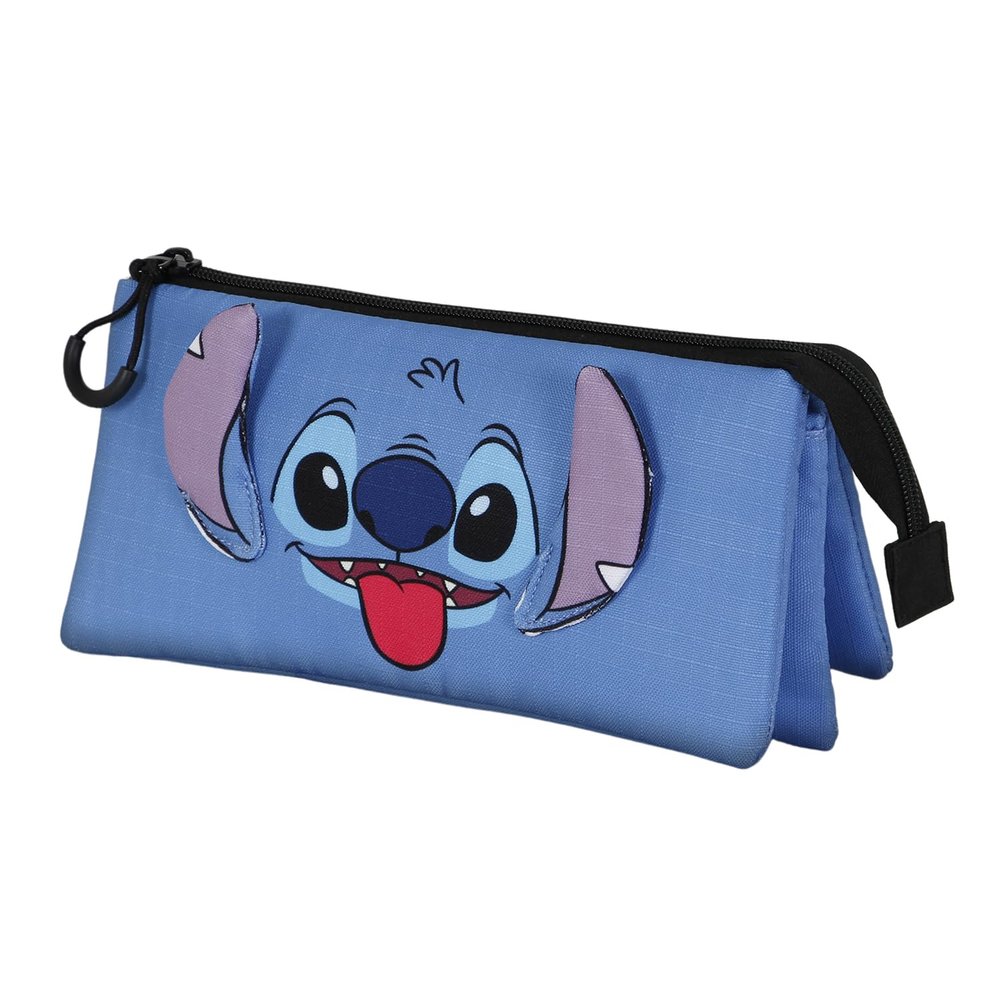 Lilo and Stitch Cool-Triple Pencil Case, Blue, 23 x 11 cm, Blue, One Size, Triple Pencil Case Cool