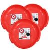 Superio Round Snow Sled, Heavy Duty Plastic Saucer Sled with Handles 24" Winter Snow Toys Fun, 3-Pack view 1