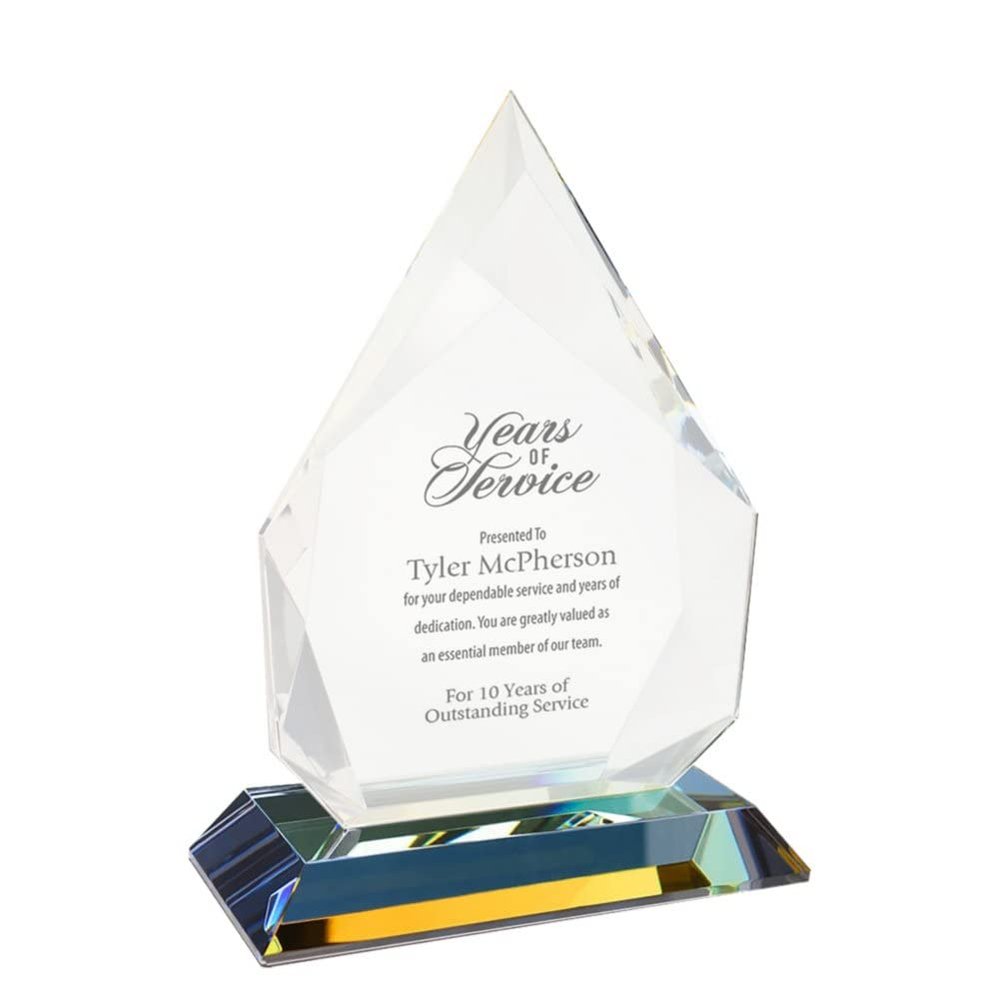 Baudville Custom Engraved Soft Crystal Trophy Award - Luminary - Tear Drop - Luminary (Soft Luminary Teardrop Quick)