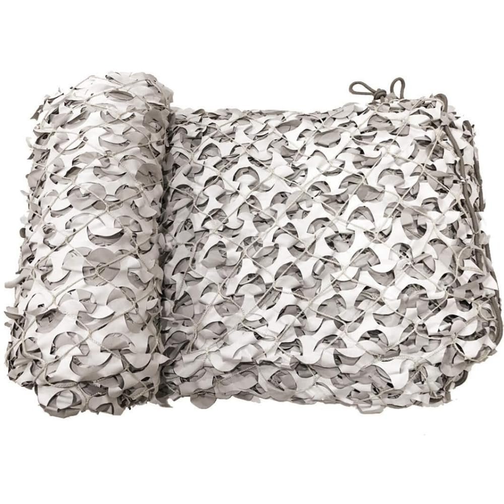 CamoSystems Premium Series Camouflage Military Spec Net with Mesh Netting Attached, Small, 9'10" x 9'10", Snow - White/Light Gray