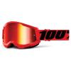 100% Strata 2 Clear Lens Youth Goggle - Kids' Red/Mirror Red Lens 2, One Size view 1