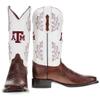 Vaccari Men's Brooks Genuine Mocha Smooth Ostrich A&M Aggies Embroidery Broad Square Toe Cowboy Boots - 9.5 D view 2