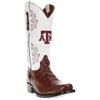 Vaccari Men's Brooks Genuine Mocha Smooth Ostrich A&M Aggies Embroidery Narrow Square Toe Cowboy Boots - 10 D view 1
