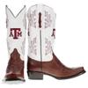 Vaccari Men's Brooks Genuine Mocha Smooth Ostrich A&M Aggies Embroidery Narrow Square Toe Cowboy Boots - 10 D view 2