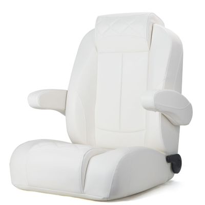 NESHULT Premium High Back Reclining Pontoon Captain's Chair Bucket Boat Seat with Removable Armrest,White