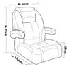 NESHULT Premium High Back Reclining Pontoon Captain's Chair Bucket Boat Seat with Removable Armrest,White view 4