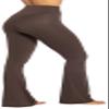 Sunzel Flare Leggings, Crossover Yoga Pants with Tummy Control, High-Waisted and Wide Leg, 34" Inseam, Seal Brown Large view 2
