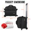 LARIPOP Dual Roller 2-Ball Bowling Bag, Featuring a Separate Large Shoe Compartment Capable of Accommodating Bowling Shoes, a 3-Section Telescopic Handle that Extends Up to 40" Designed for Travel. view 2