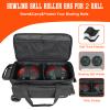 LARIPOP Dual Roller 2-Ball Bowling Bag, Featuring a Separate Large Shoe Compartment Capable of Accommodating Bowling Shoes, a 3-Section Telescopic Handle that Extends Up to 40" Designed for Travel. view 3