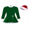 Sinleey Women Mrs Santa Claus Costume Ice Skating Dress Velvet Ballet Dance Leotard Dress with Hat Green Small view 4