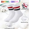 Halfchet 8 Pairs Kids Stripe Socks Cotton Crew Socks Colorful Retro Stripe Athletic Hosiery for School Kids (Neutral Colors,Medium) view 2