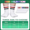 Halfchet 8 Pairs Kids Stripe Socks Cotton Crew Socks Colorful Retro Stripe Athletic Hosiery for School Kids (Neutral Colors,Medium) view 4