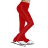 Loodgao Kids Girls Figure Skating Pants Side Rhinestones Ice Skating Practice Leggings Footless Dance Training Tights Burgundy 8 Years view 1