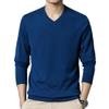 Men's Dress V Neck Sweater Long Sleeve Casual Slim Fit Knitted Pullover Men Soft Wool Solid Plain Sweaters Top (XX-Large,Blue 1) view 1