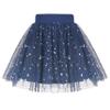 Girls Skirt Navy Blue Moon Star High Waist Sparkling Tutu Dance Tulle Size 6 view 1
