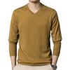 Men's Dress V Neck Sweater Long Sleeve Casual Slim Fit Knitted Pullover Men Soft Wool Solid Plain Sweaters Top (X-Large,Yellow) view 1