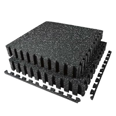 AIRHOP 0.56in Thick 48 Sq Ft Exercise Equipment Mats, 12 Tiles Upgraded Rubber Top with High Density EVA Foam, Large Interlocking Puzzle Gym Flooring for Home Gym, Heavy Weight Workout, 24 x 24in