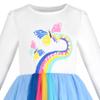 Girls Dress Blue Rainbow Butterfly Pleated Tulle Casual Long Sleeve Size 4 view 3