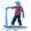 SepKus Slippery Racer, Lightweight Compact Foldable, Winter Fun Ski Skooter Sled, Cold Resistant Downhill Outdoor Winter Ski Scooter Snow Sled, Blue view 4