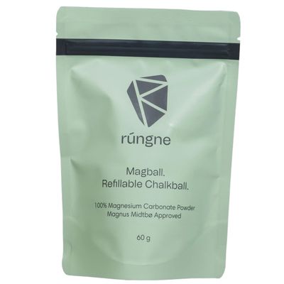 RUNGNE Chalk - Premium Sports Chalk for Rock Climbing, Bouldering, and Weightlifting - High-Performance Chalk for Superior Grip (Magball 60 g, 1 Pack)