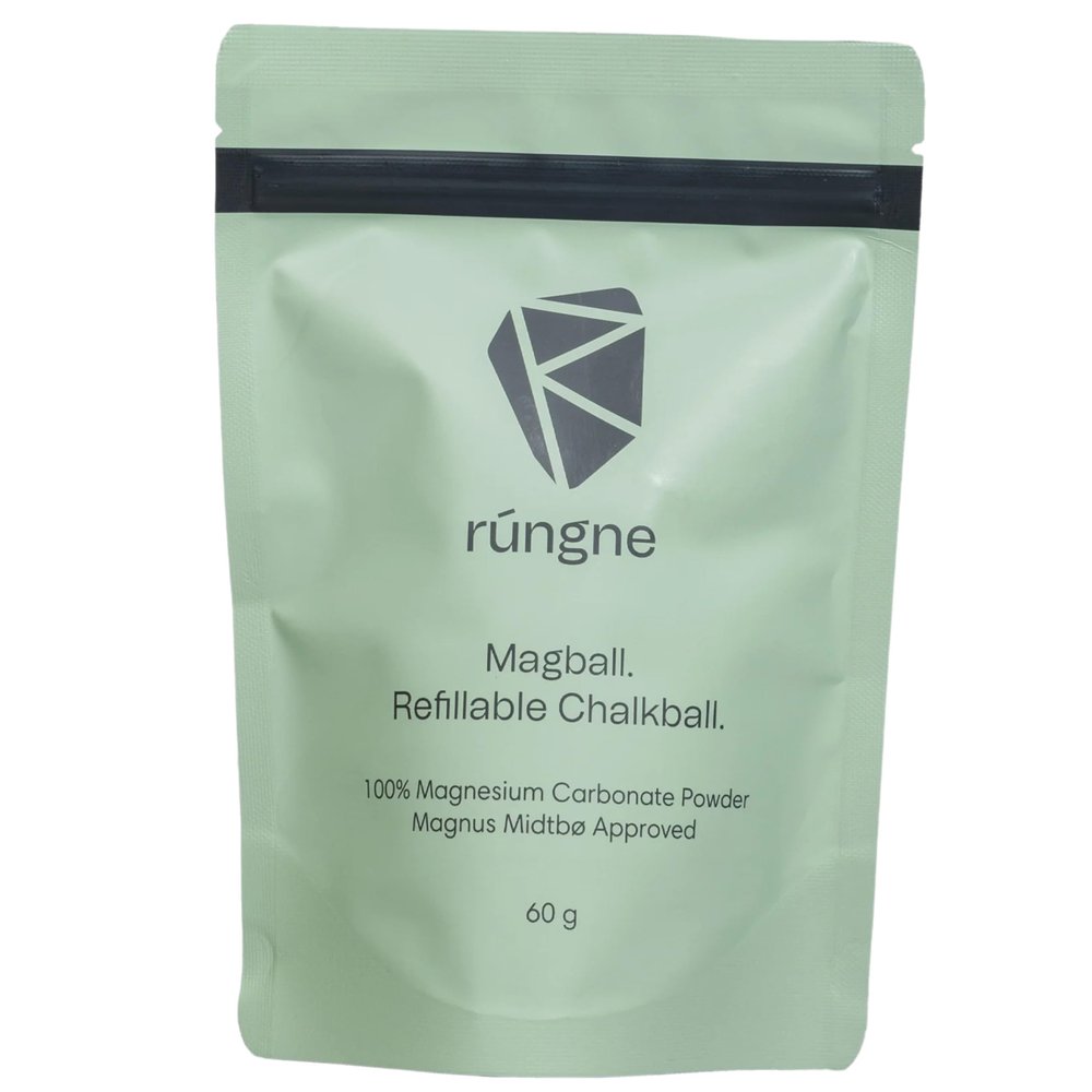 RUNGNE Chalk - Premium Sports Chalk for Rock Climbing, Bouldering, and Weightlifting - High-Performance Chalk for Superior Grip (Magball 60 g, 1 Pack)