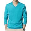 Men's Dress V Neck Sweater Long Sleeve Casual Slim Fit Knitted Pullover Men Soft Wool Solid Plain Sweaters Top (XX-Large,Sea Blue) view 1