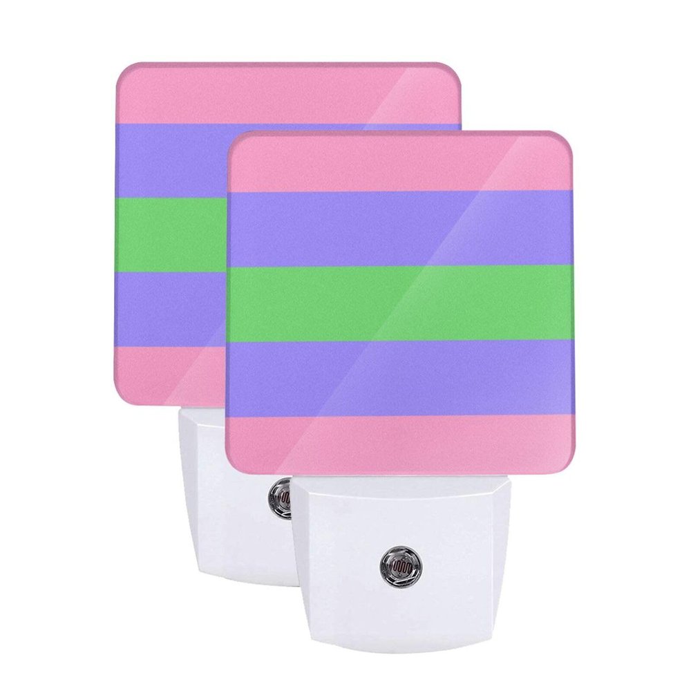 Qauirfe Trigender Pride Flag LGBTQ Night Light Set of 2 Home Decor